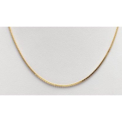 18K Yellow Gold Box Link Chain Necklace