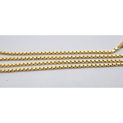 18K Yellow Gold Box Link Chain Necklace