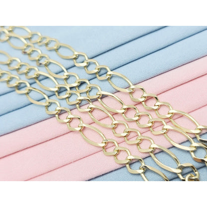 10K Yellow Gold Figaro Link Chain Necklace