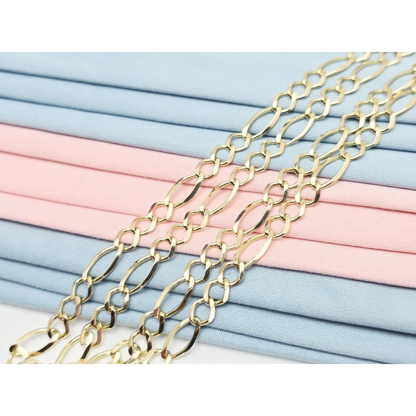 10K Yellow Gold Figaro Link Chain Necklace