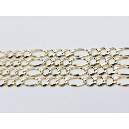 10K Yellow Gold Figaro Link Chain Necklace