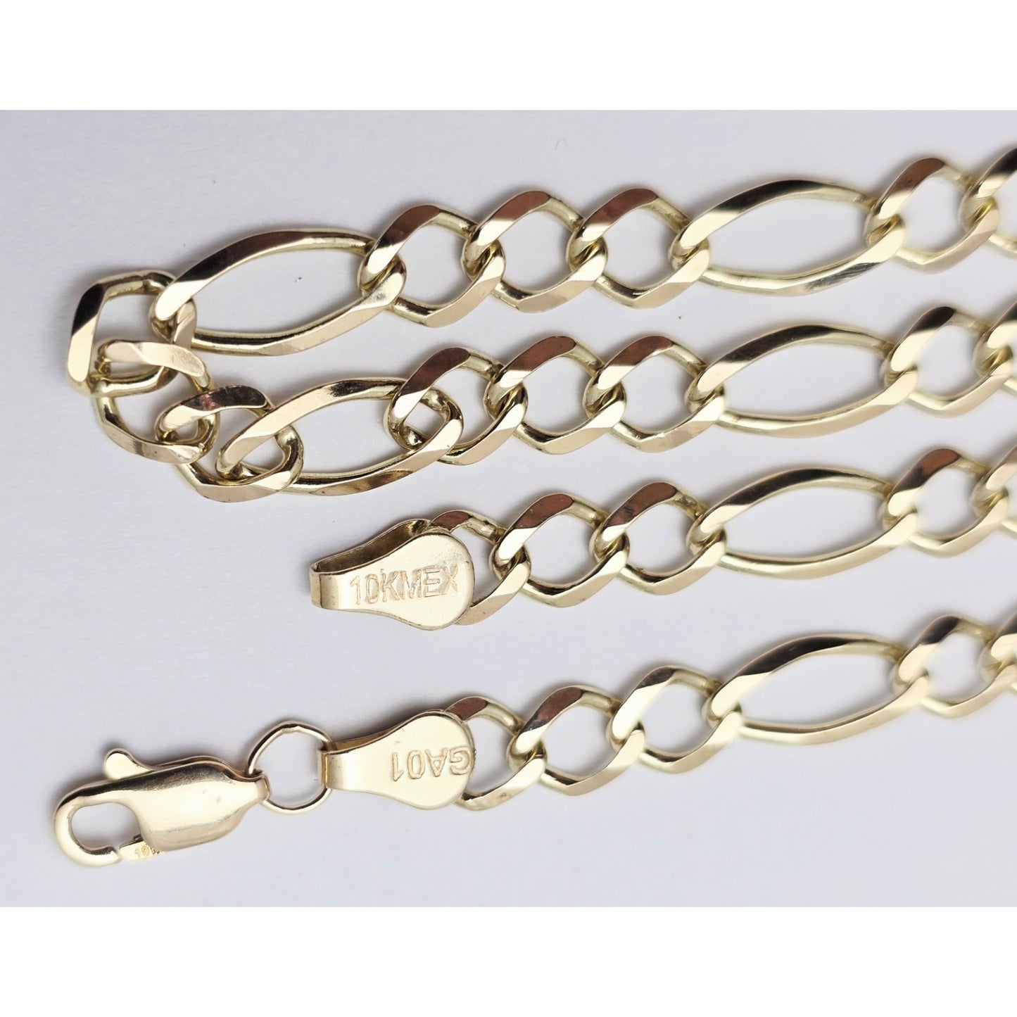 10K Yellow Gold Figaro Link Chain Necklace