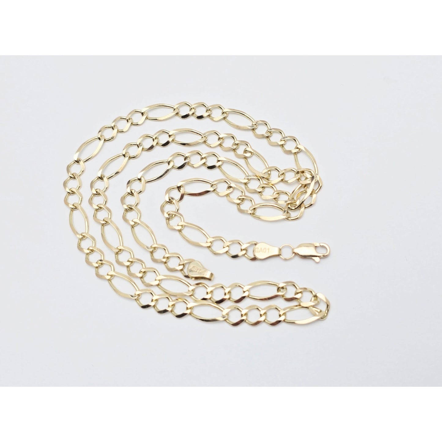 10K Yellow Gold Figaro Link Chain Necklace