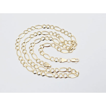10K Yellow Gold Figaro Link Chain Necklace