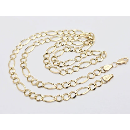 10K Yellow Gold Figaro Link Chain Necklace