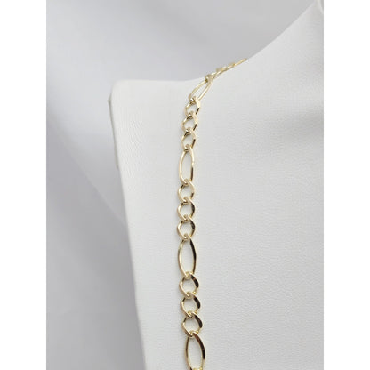 10K Yellow Gold Figaro Link Chain Necklace