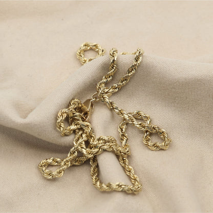 14K Yellow Gold Rope Chain Necklace