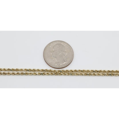 14K Yellow Gold Rope Chain Necklace