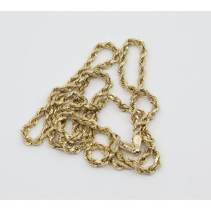14K Yellow Gold Rope Chain Necklace