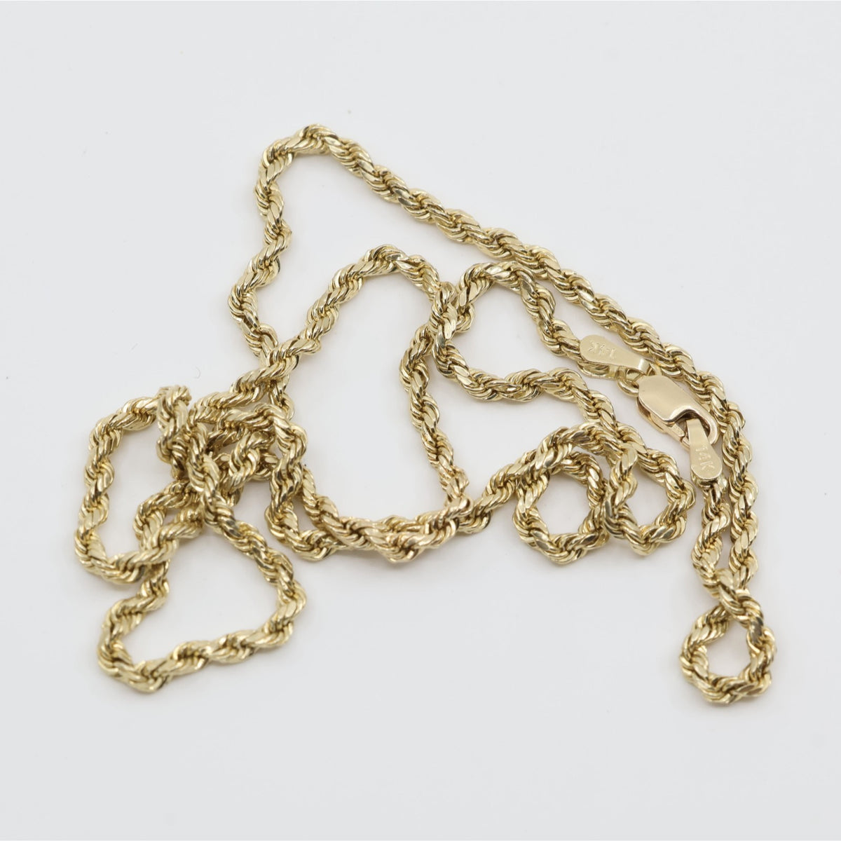 14K Yellow Gold Rope Chain Necklace