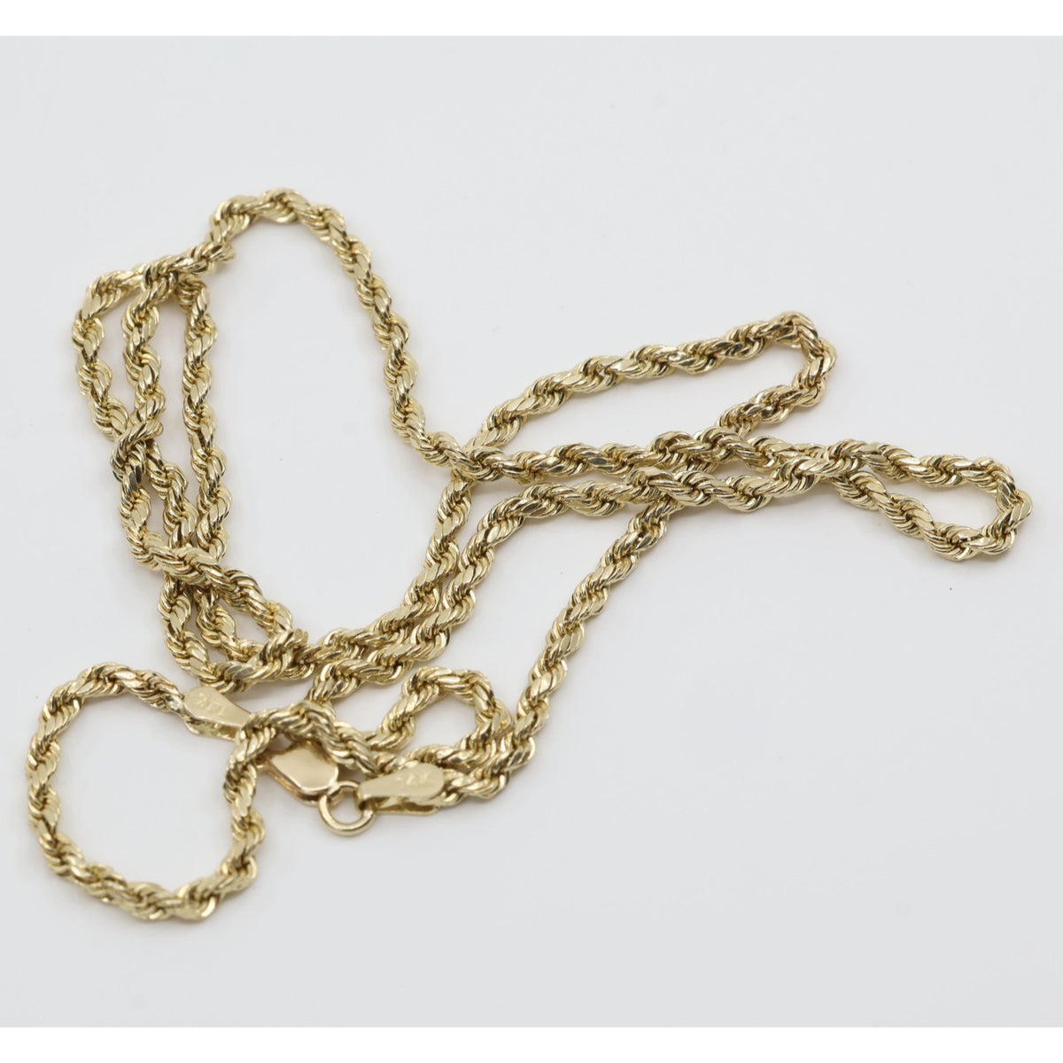 14K Yellow Gold Rope Chain Necklace