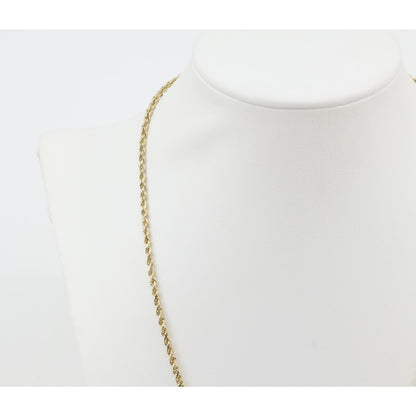 14K Yellow Gold Rope Chain Necklace
