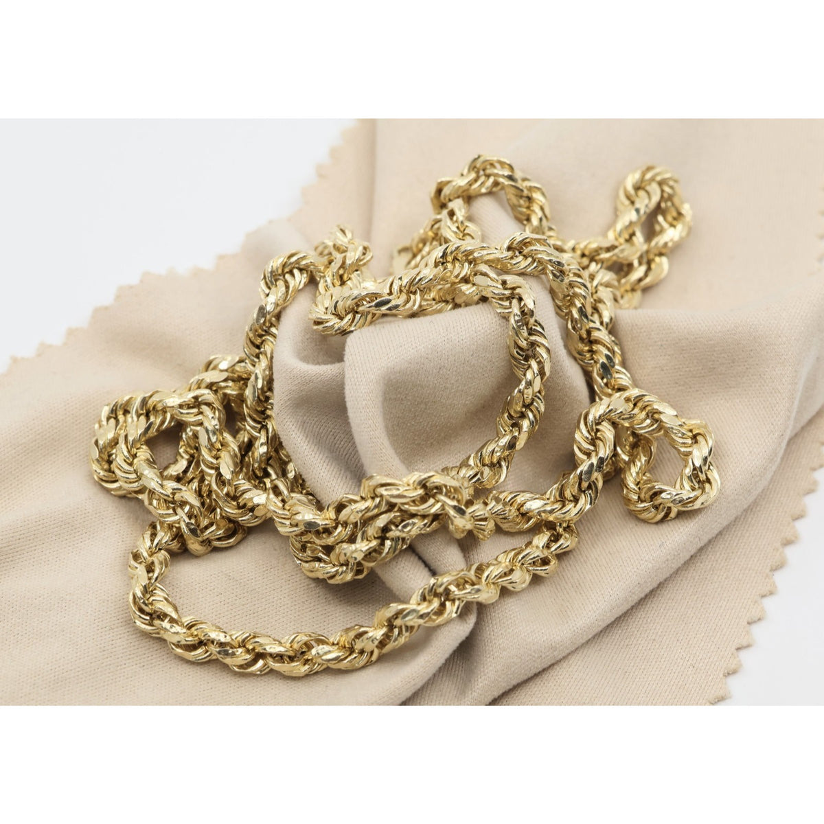 14K Yellow Gold Rope Chain Necklace