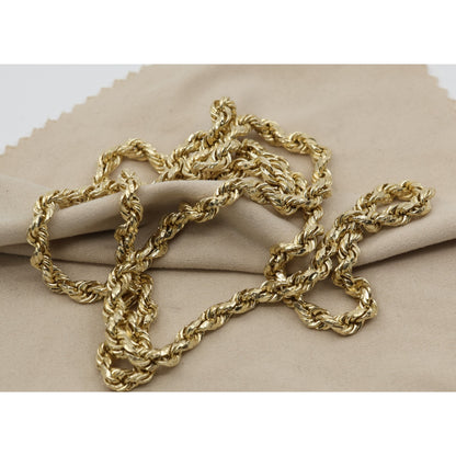 14K Yellow Gold Rope Chain Necklace