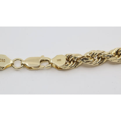 14K Yellow Gold Rope Chain Necklace