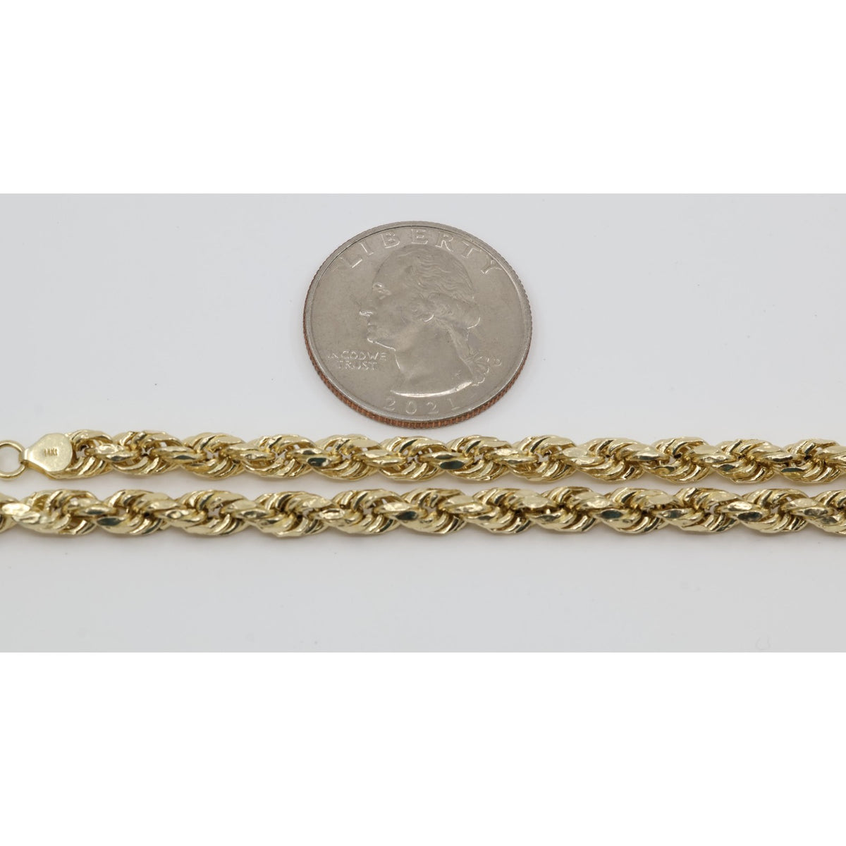 14K Yellow Gold Rope Chain Necklace