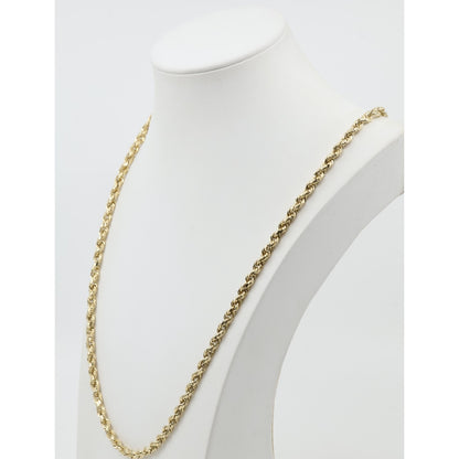 14K Yellow Gold Rope Chain Necklace