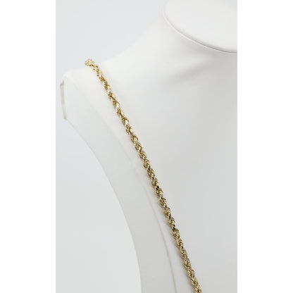 14K Yellow Gold Rope Chain Necklace