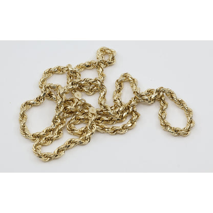 14K Yellow Gold Rope Chain Necklace