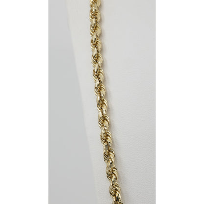14K Yellow Gold Rope Chain Necklace