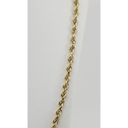 14K Yellow Gold Rope Chain Necklace