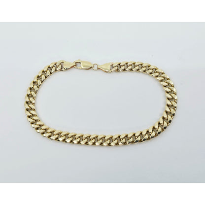 10K Yellow Gold Cuban Link Chain Bracelet