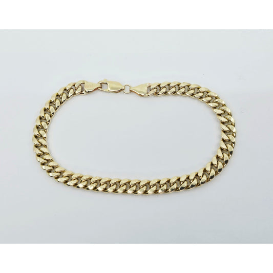 10K Yellow Gold Cuban Link Chain Bracelet