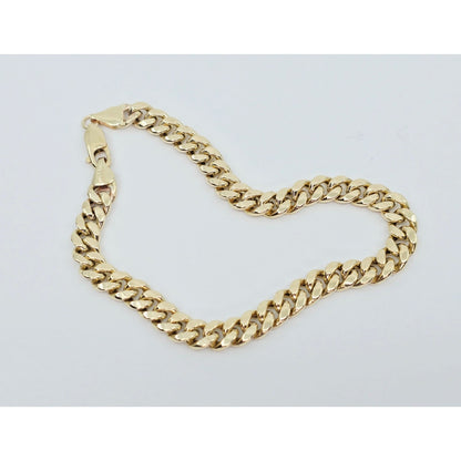10K Yellow Gold Cuban Link Chain Bracelet