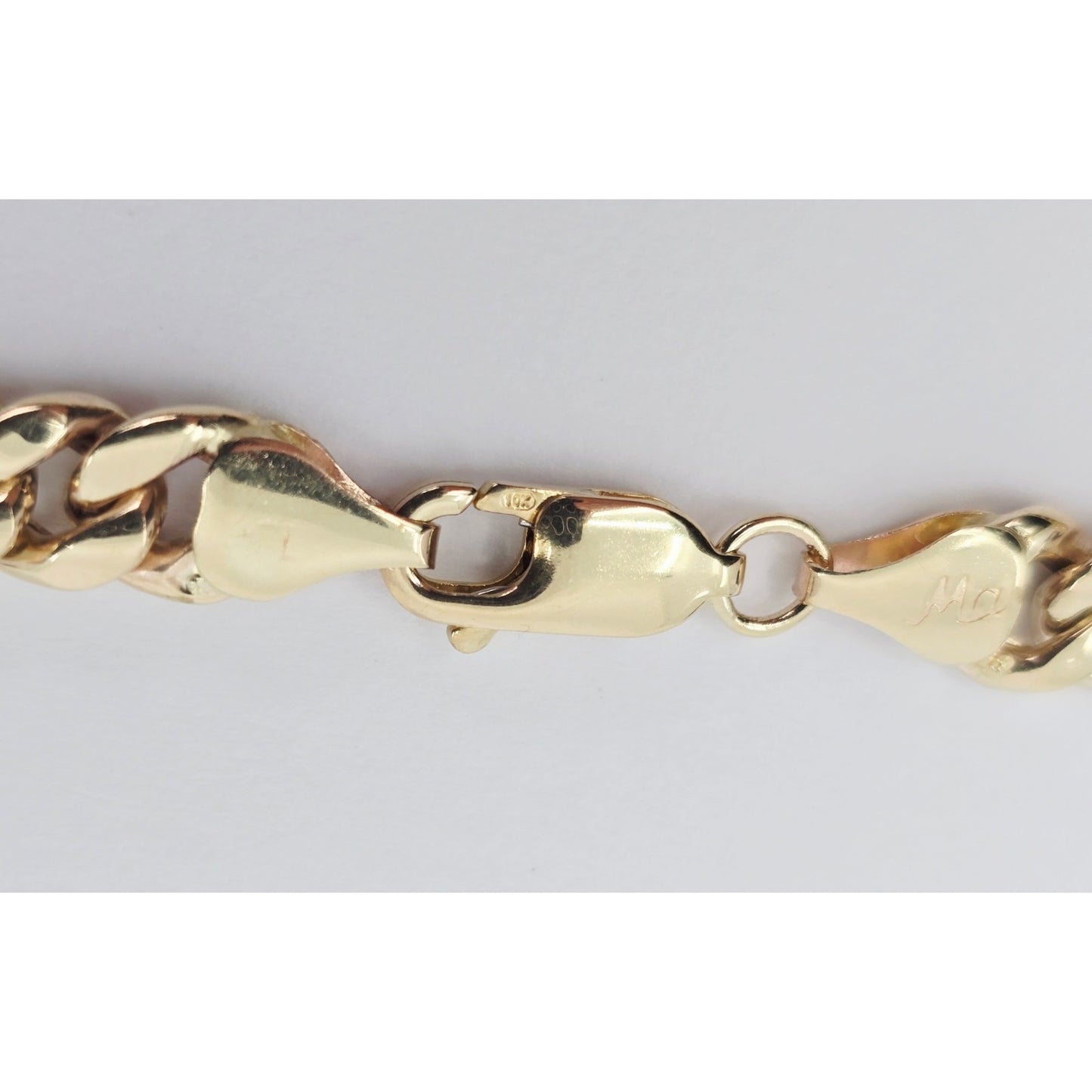 10K Yellow Gold Cuban Link Chain Bracelet