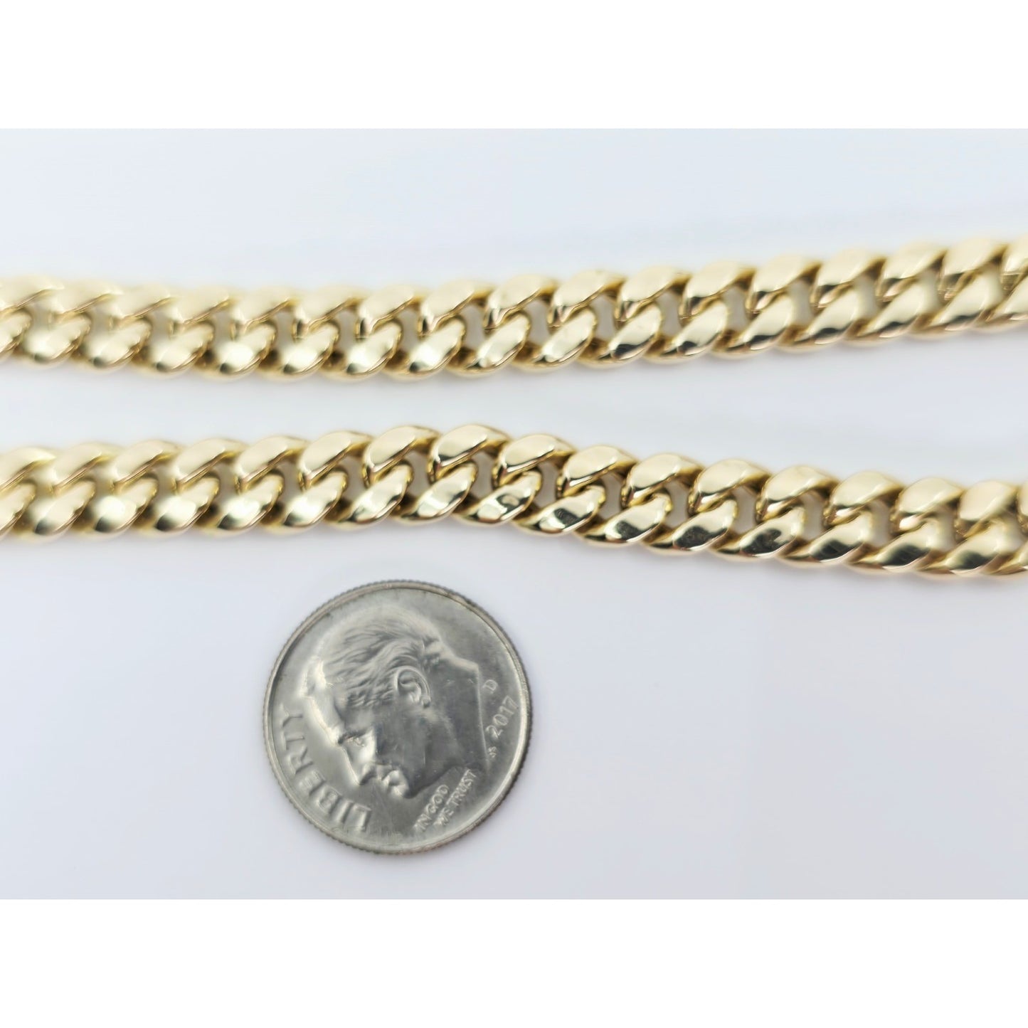10K Yellow Gold Cuban Link Chain Bracelet