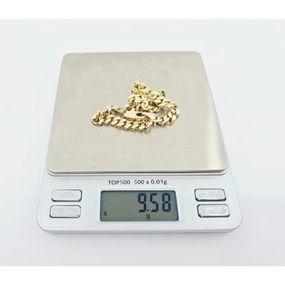 10K Yellow Gold Cuban Link Chain Bracelet