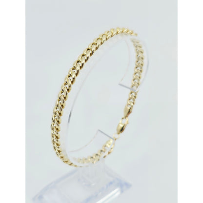 10K Yellow Gold Cuban Link Chain Bracelet