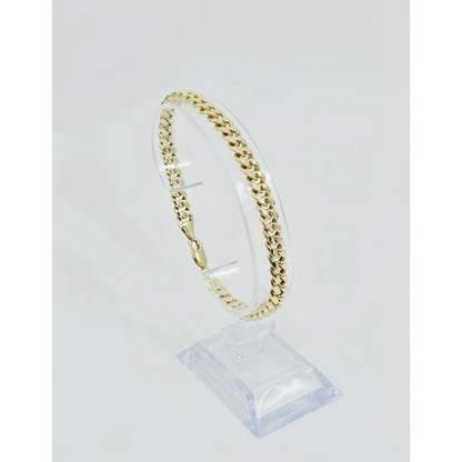 10K Yellow Gold Cuban Link Chain Bracelet
