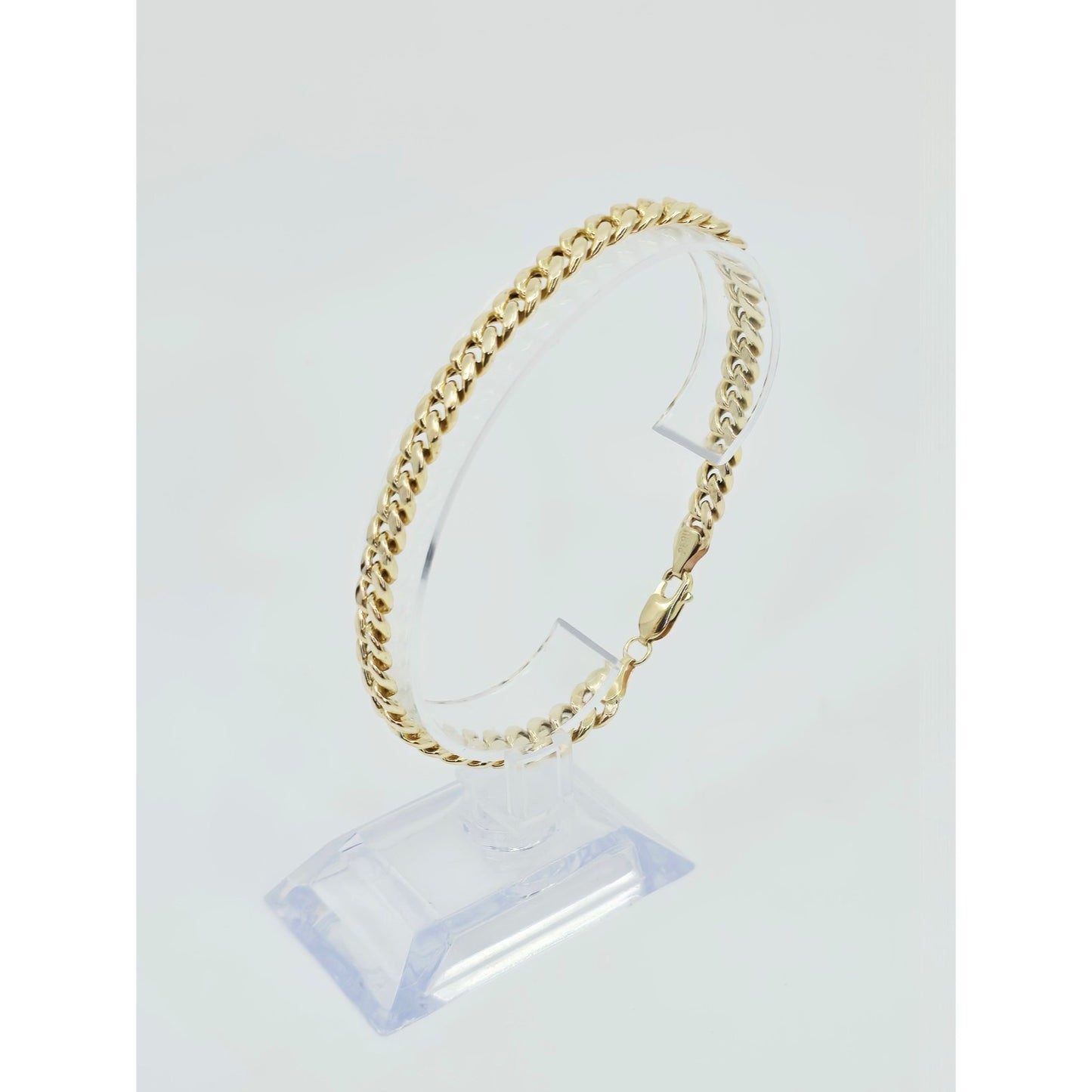10K Yellow Gold Cuban Link Chain Bracelet