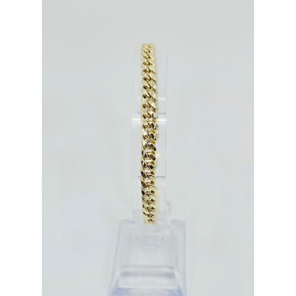 10K Yellow Gold Cuban Link Chain Bracelet