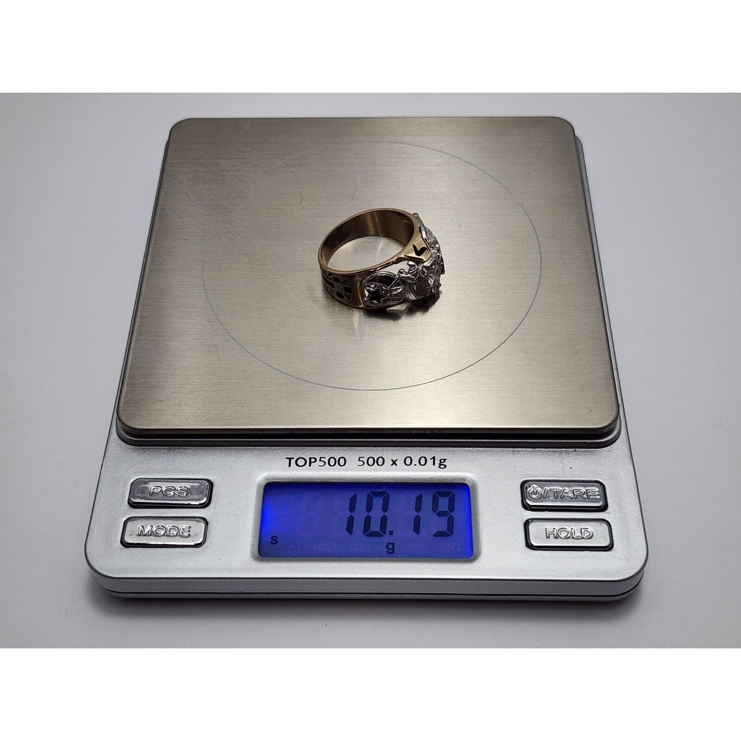 14K Two Tone Gold Masonic Double Headed Eagle 32nd Degree Diamond Ring