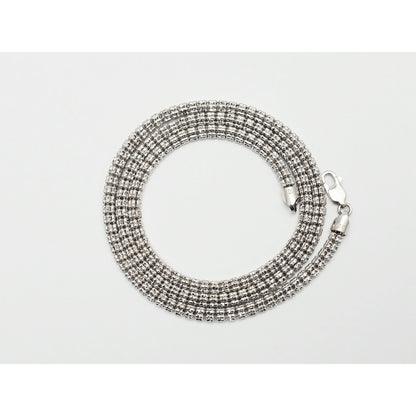 10K White Gold Diamond Cut Ice Link Chain Necklace