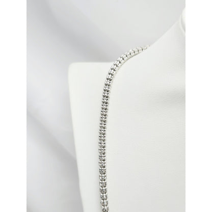 10K White Gold Diamond Cut Ice Link Chain Necklace