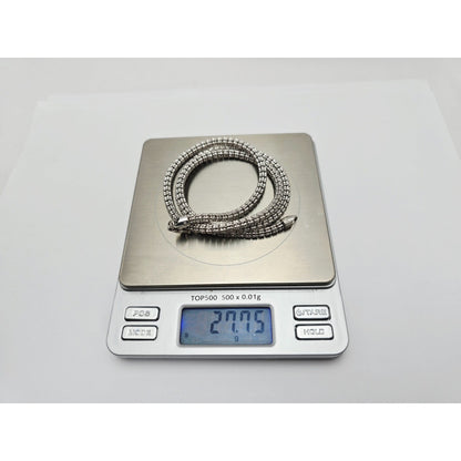 10K White Gold Diamond Cut Ice Link Chain Necklace