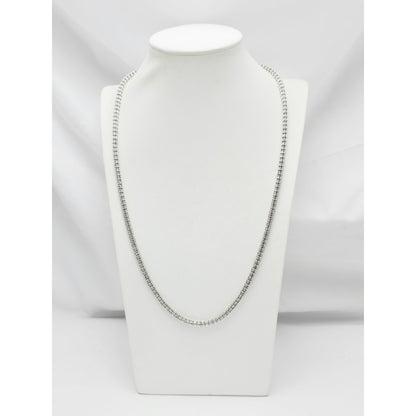 10K White Gold Diamond Cut Ice Link Chain Necklace