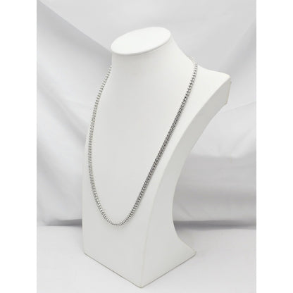 10K White Gold Diamond Cut Ice Link Chain Necklace