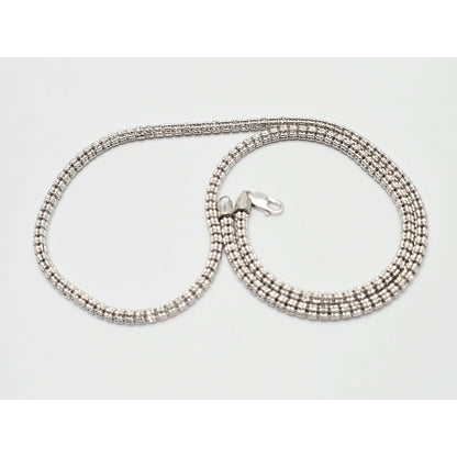 10K White Gold Diamond Cut Ice Link Chain Necklace