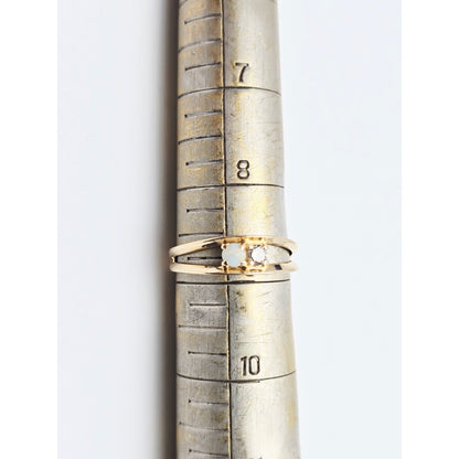 14K Yellow Gold Opal & Diamond Ring