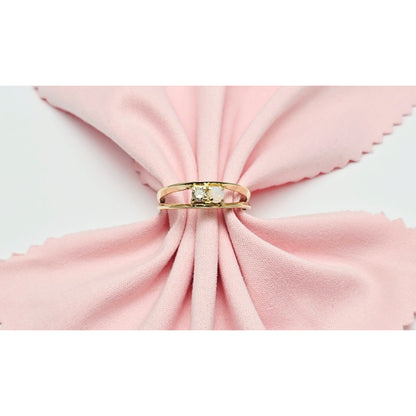 14K Yellow Gold Opal & Diamond Ring