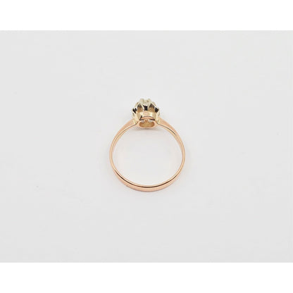 14K Two Tone Gold Solitaire Diamond Engagement Ring