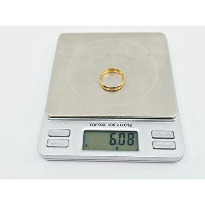 23K Yellow Gold Polished Wedding Band Ring