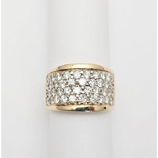 14K Yellow Gold Round Diamond Cluster Ring