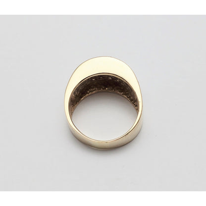 14K Yellow Gold Round Diamond Cluster Ring