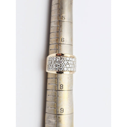 14K Yellow Gold Round Diamond Cluster Ring