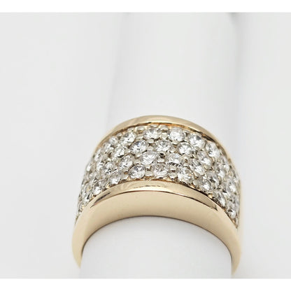 14K Yellow Gold Round Diamond Cluster Ring